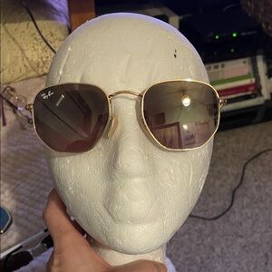Ray-Ban Gold hexagon shaped Sunglasses- new